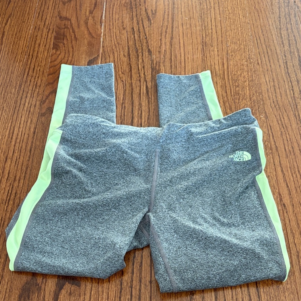 The North Face  Gray Leggings with neon Green Accents